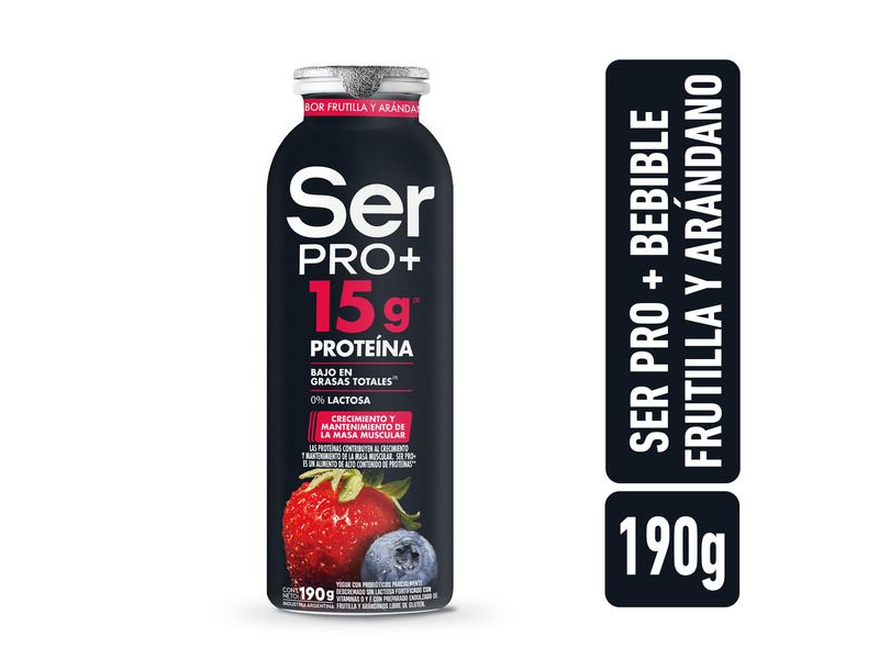 Yogur Bebible Pro+ Con Proteínas Sabor Frut-Arandanos 190 Gr Ser