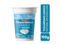 Yogur Griego Batido Natural sin Endulzar X 190 Gr Yogurisimo