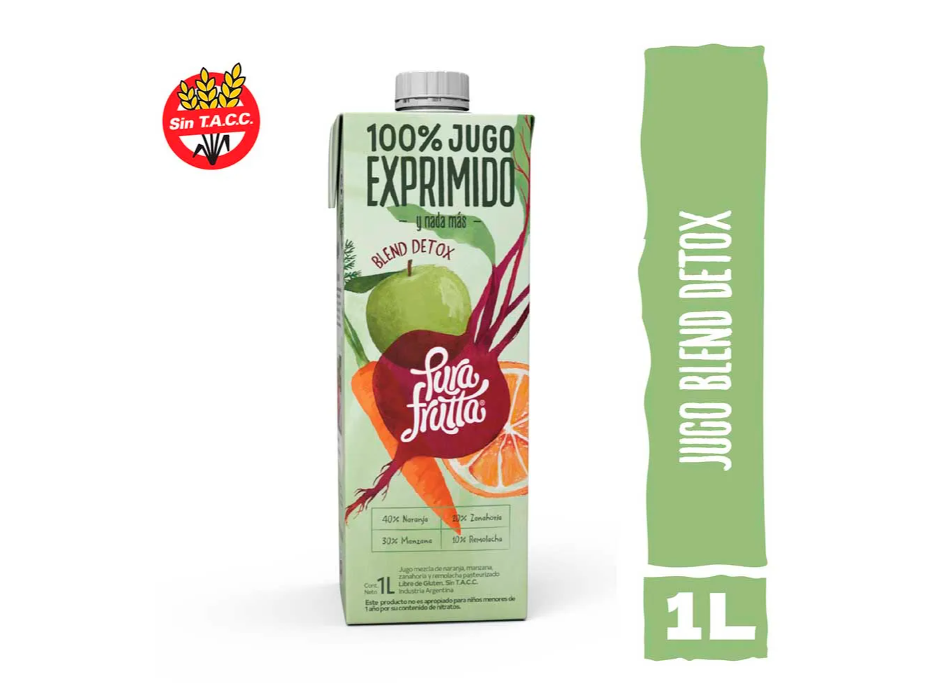 Jugo Exprimido Blend Detox 1 L Pura Frutta