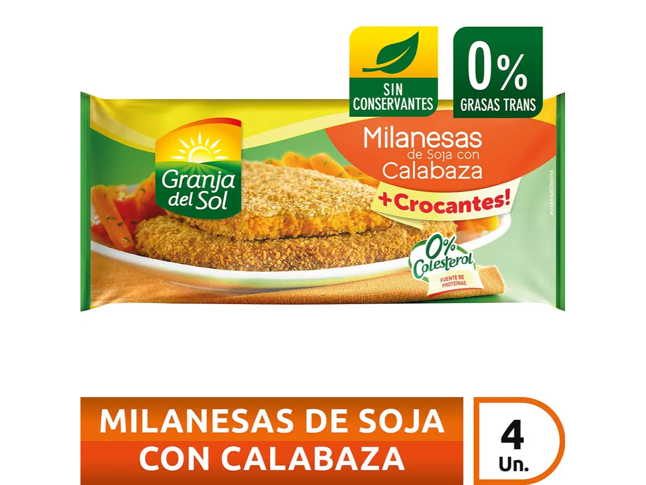 Milanesa De Soja Con Calabaza 330 Gr Granja Del Sol
