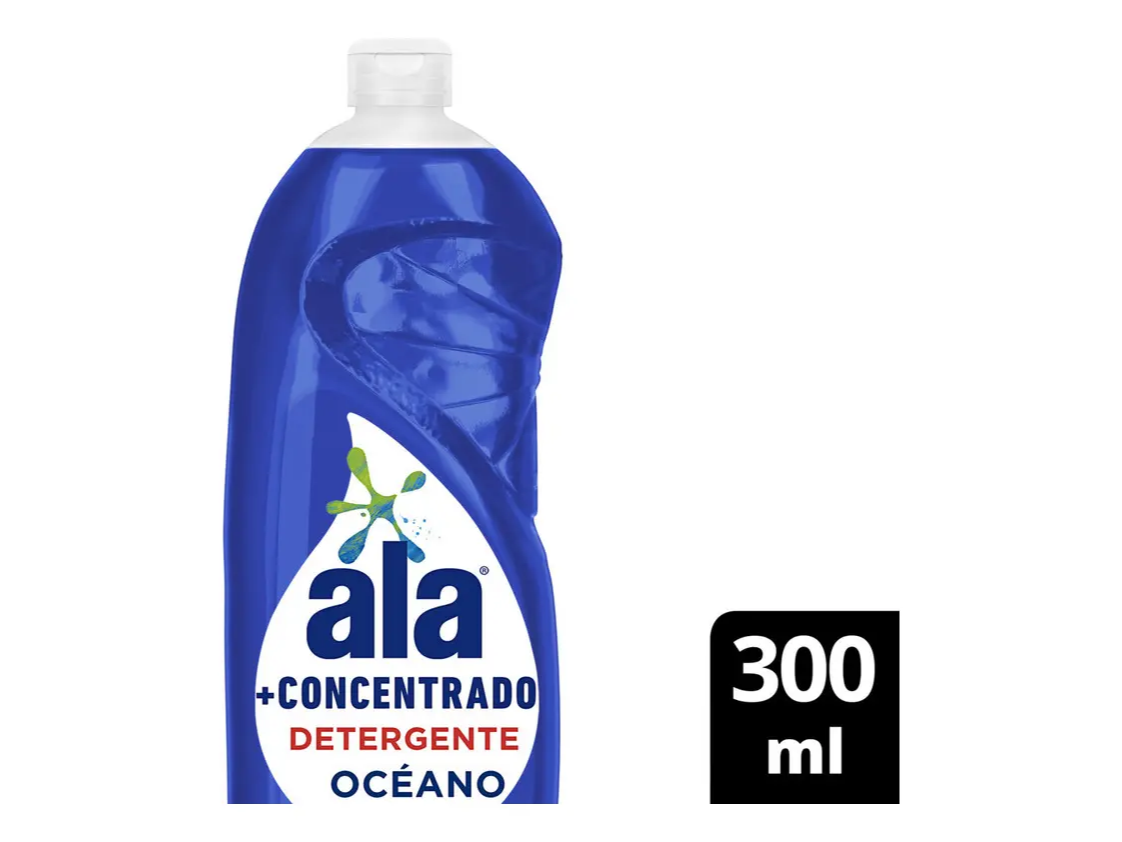 Detergente Líquido Ala + Concentrado Océano 300 Ml Botella