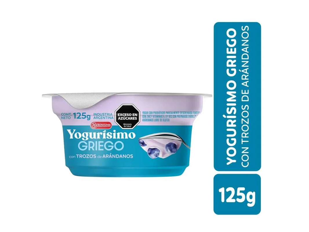 Yogur Griego Arándanos X 125 Grs Yogurísimo