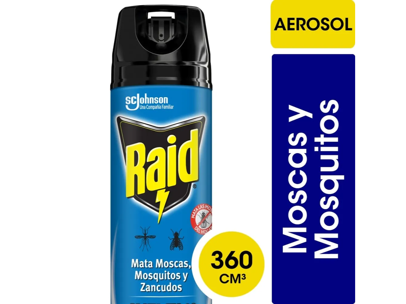 Insecticida Raid Mata Moscas Y Mosquitos x 360 Ml
