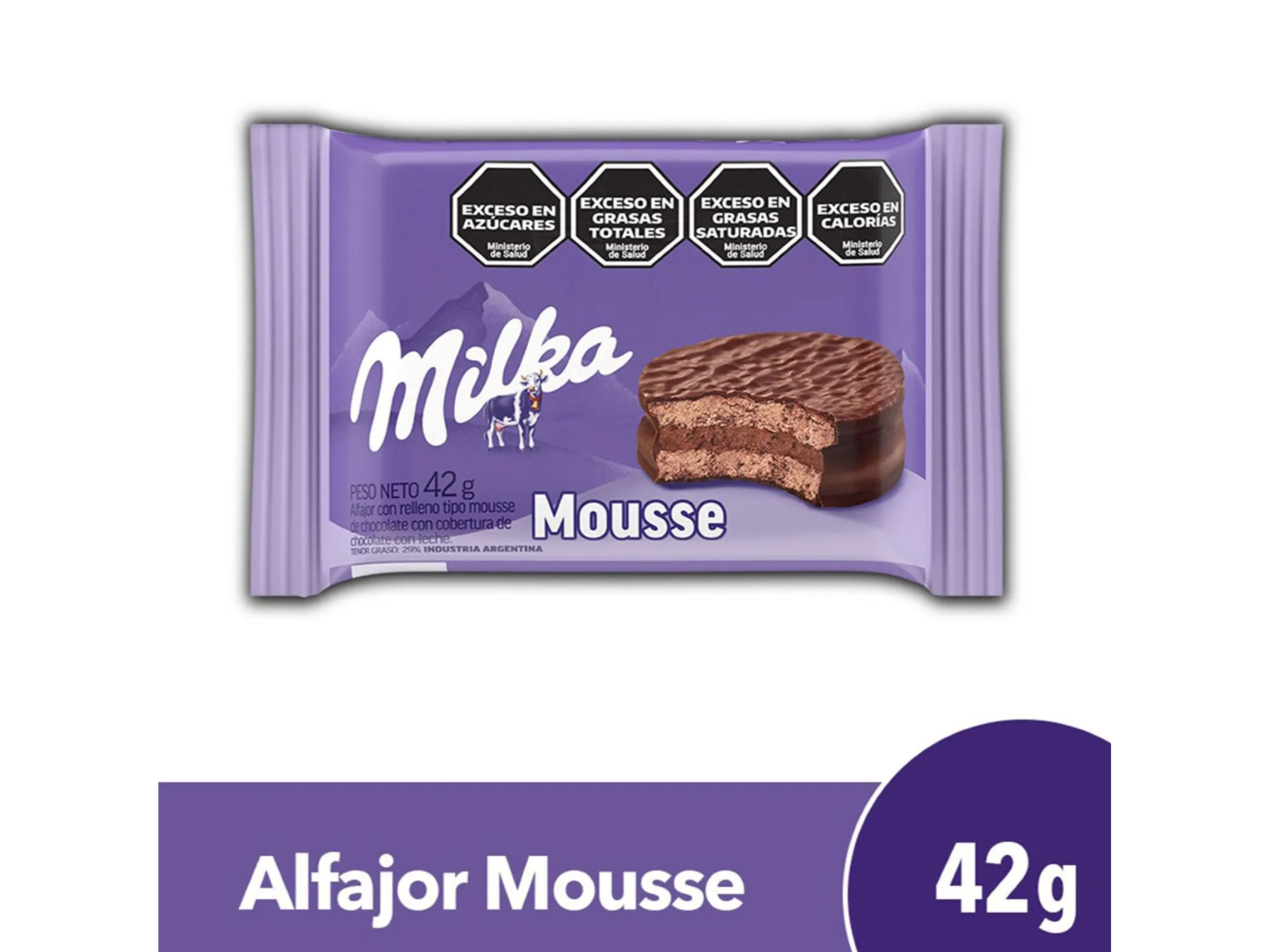 Alfajor Milka simple mousse 42 g.