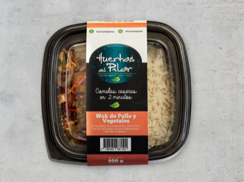 Wok de Pollo y Vegetales Huertas Del Pilar x 400Gr