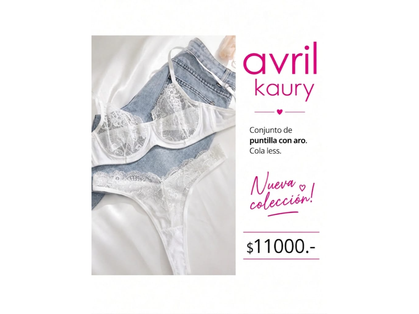Conjunto de puntilla con aro. Cola less. Art 1016