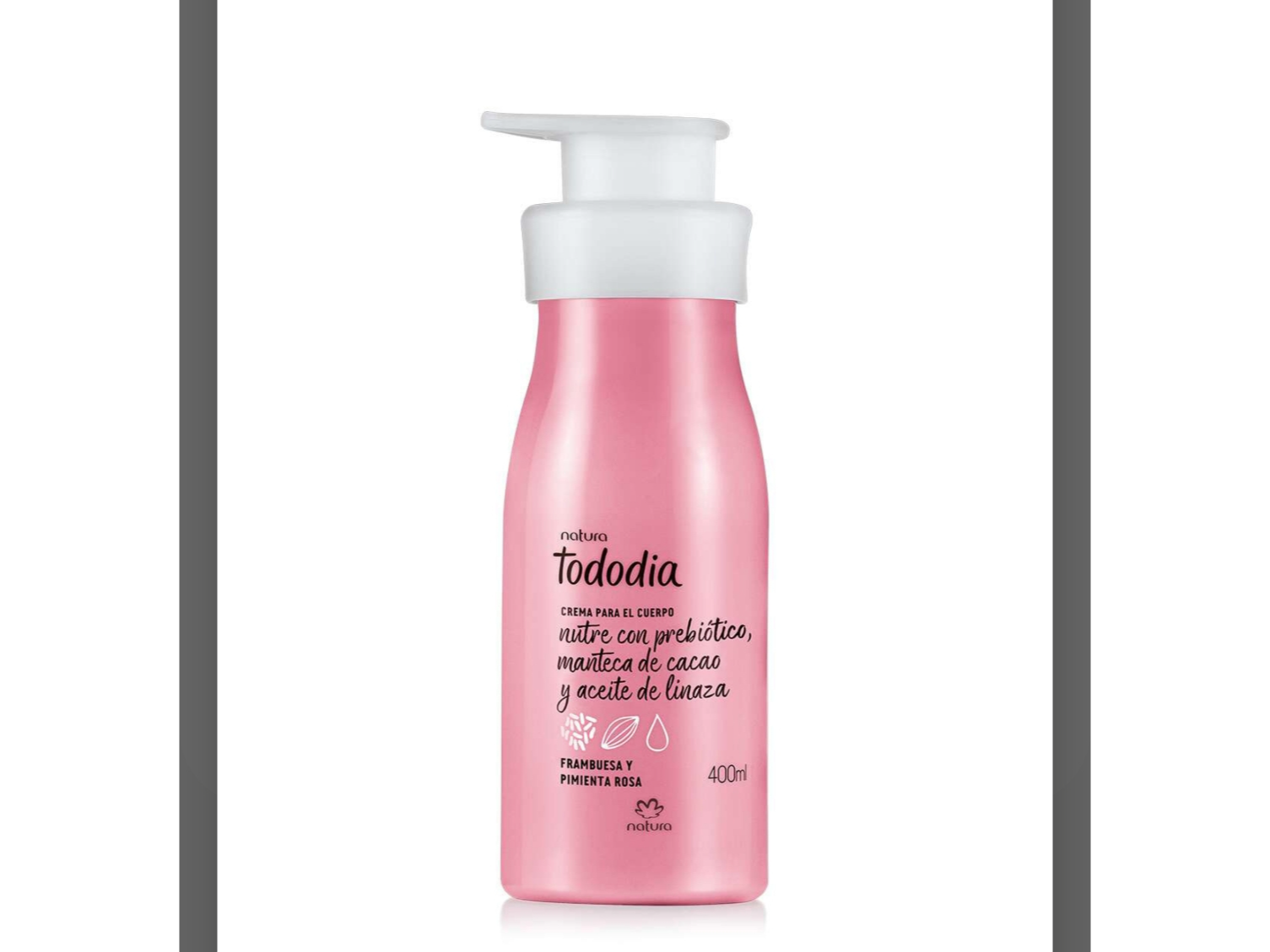 Crema frambuesa y pimienta rosa