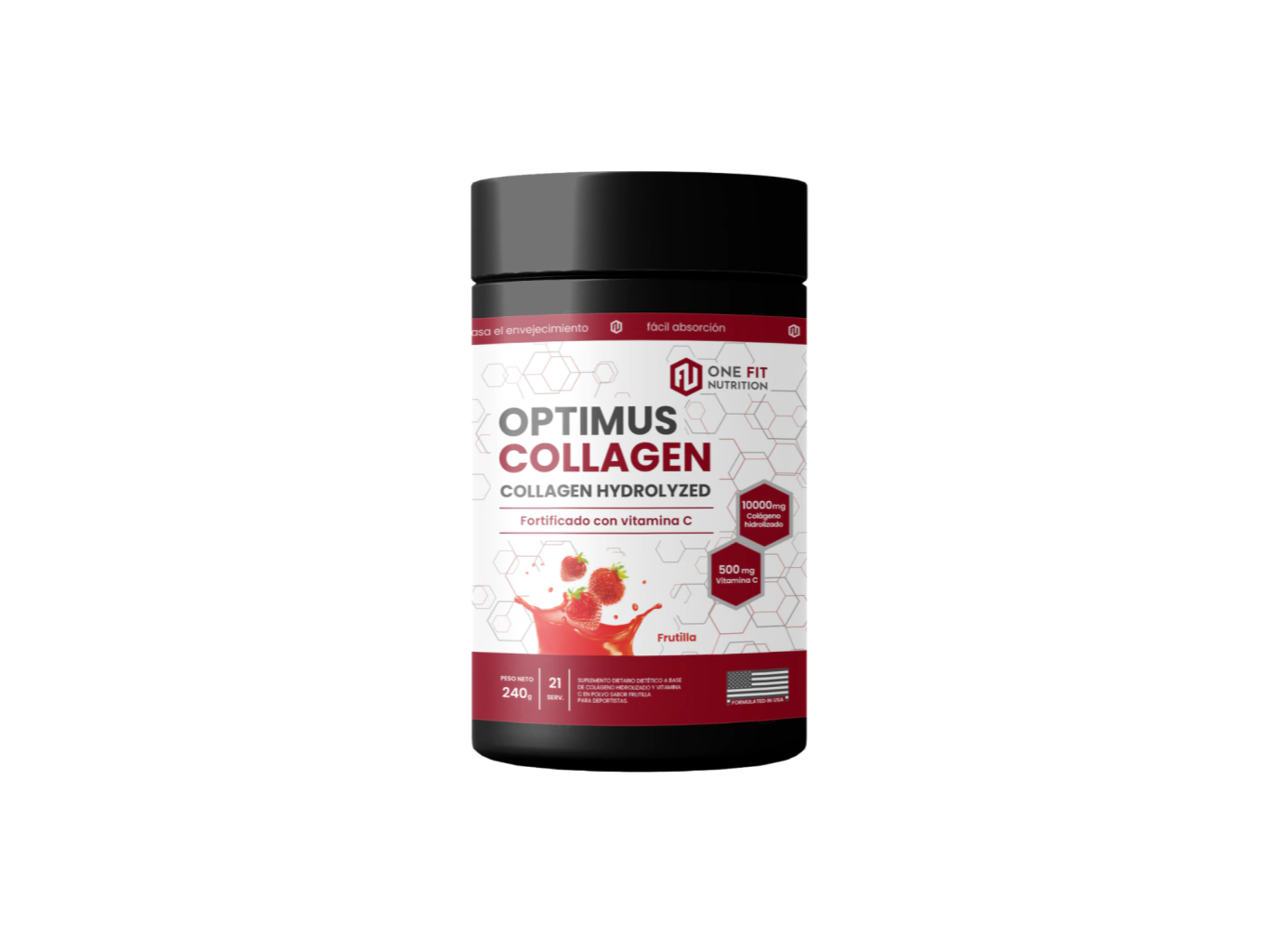 COLAGENO OPTIMUS COLLAGEN 240 GRS 21 SERVICIOS - ONE FIT