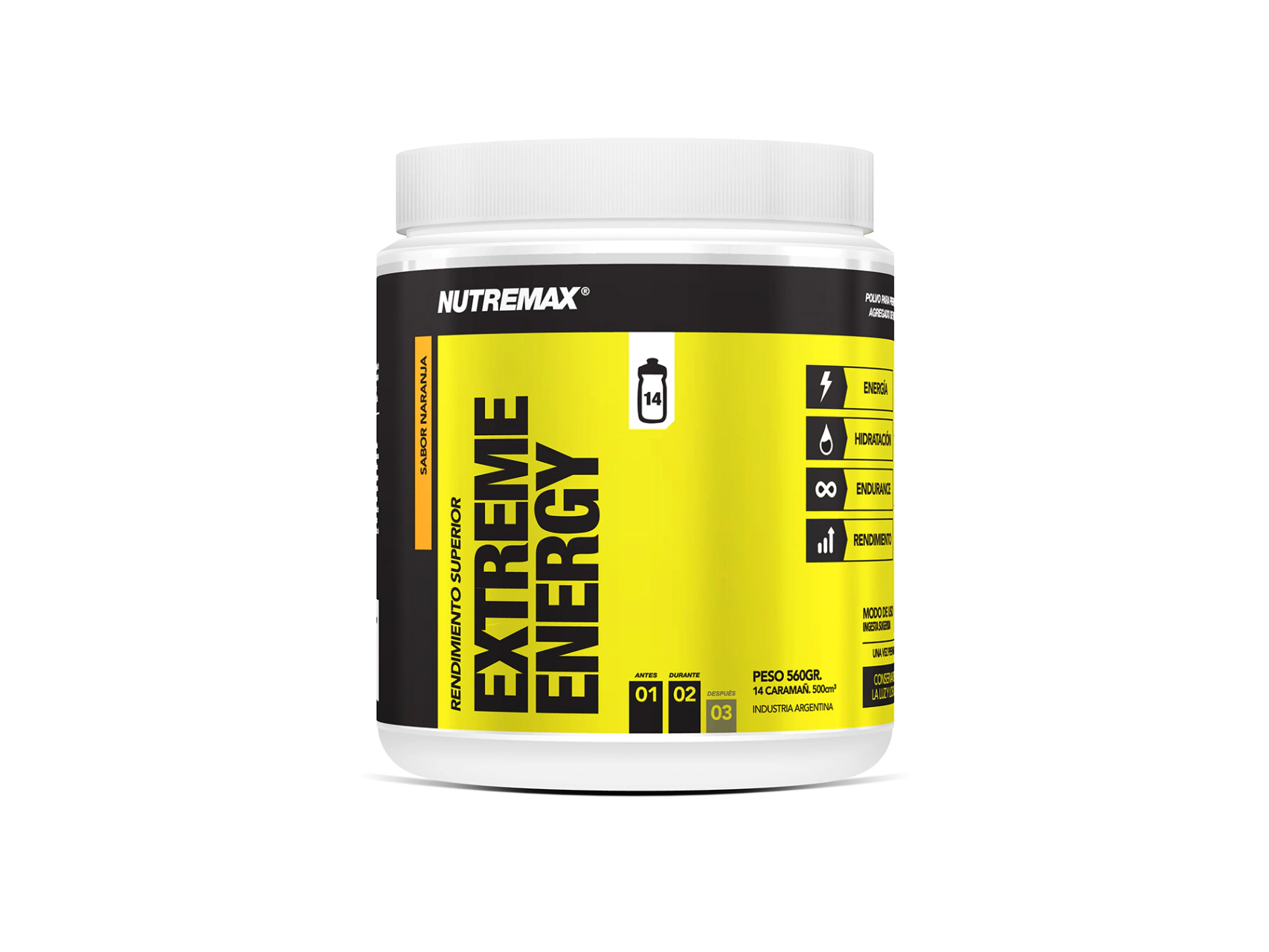 Extreme Energy Bebida isotonica energetica con cafeina 580grs / 7 lts NUTREMAX