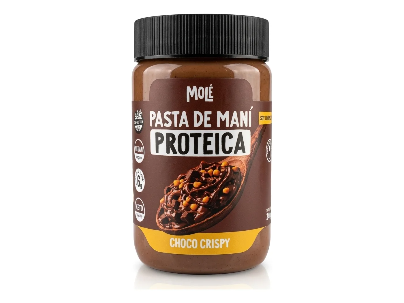PASTA DE MANÍ PROTEICA MOLE X 345GRS CHOCO CRISPY - VEGANA