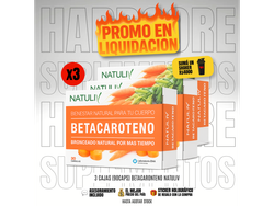 3 CAJAS 90 CAPS BETACARONTENO NATULIV