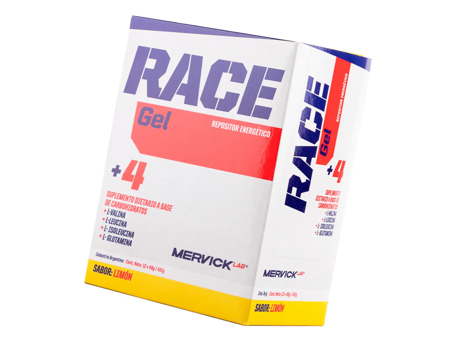 Mervick Race Gel Repositor Energetico Sabor Limon 12u
