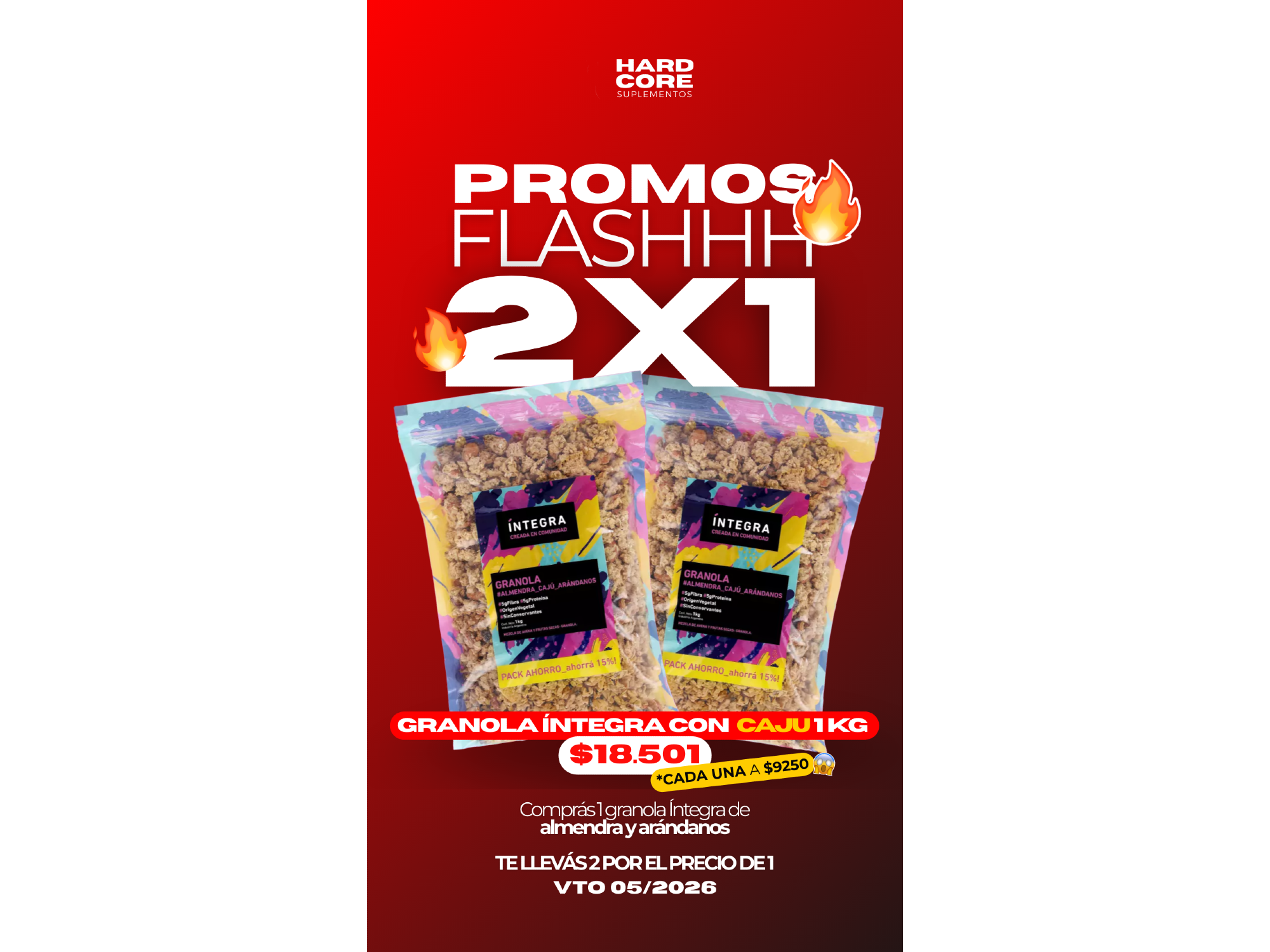 X2 GRANOLA INTEGRA 1KG (PROMO 2X1)