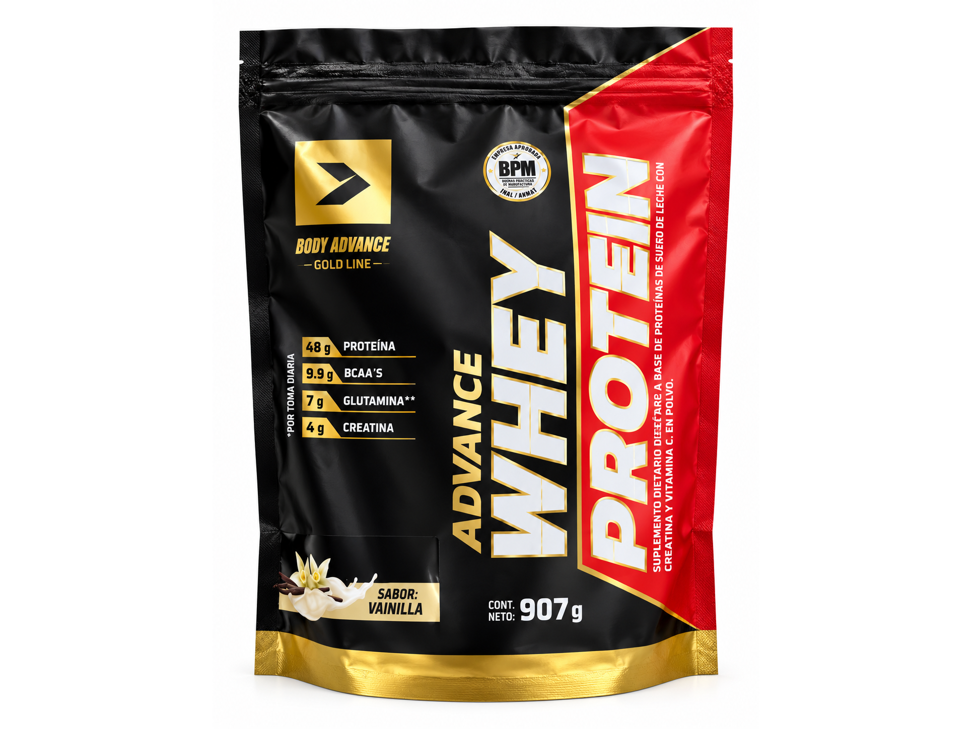 Whey protein Body Advance Doypack Pro Line en polvo  x 907g