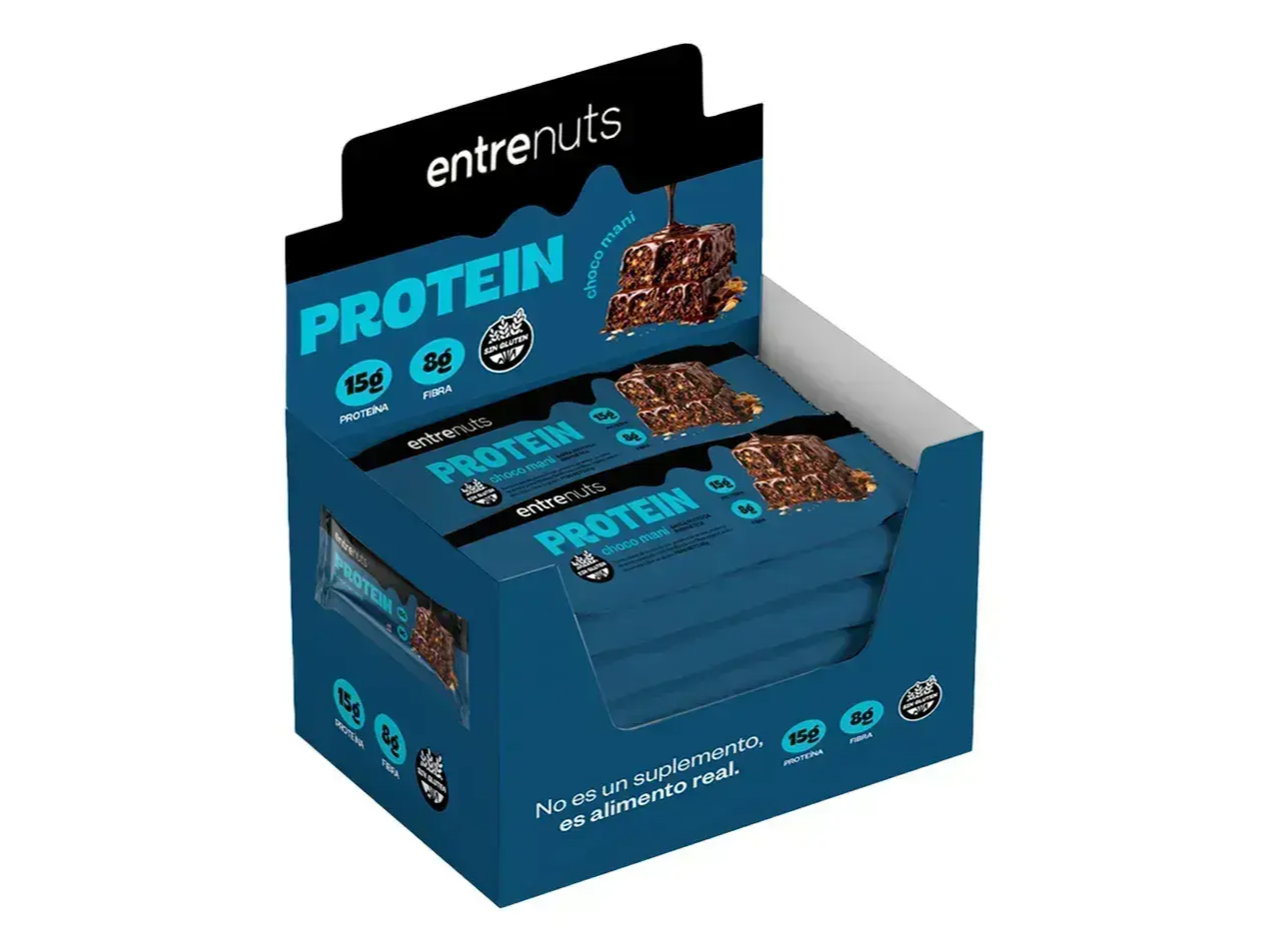 CAJA BARRAS PROTEICAS X 10 UNIDADES - ENTRENUTS-CHOCO MANÍ