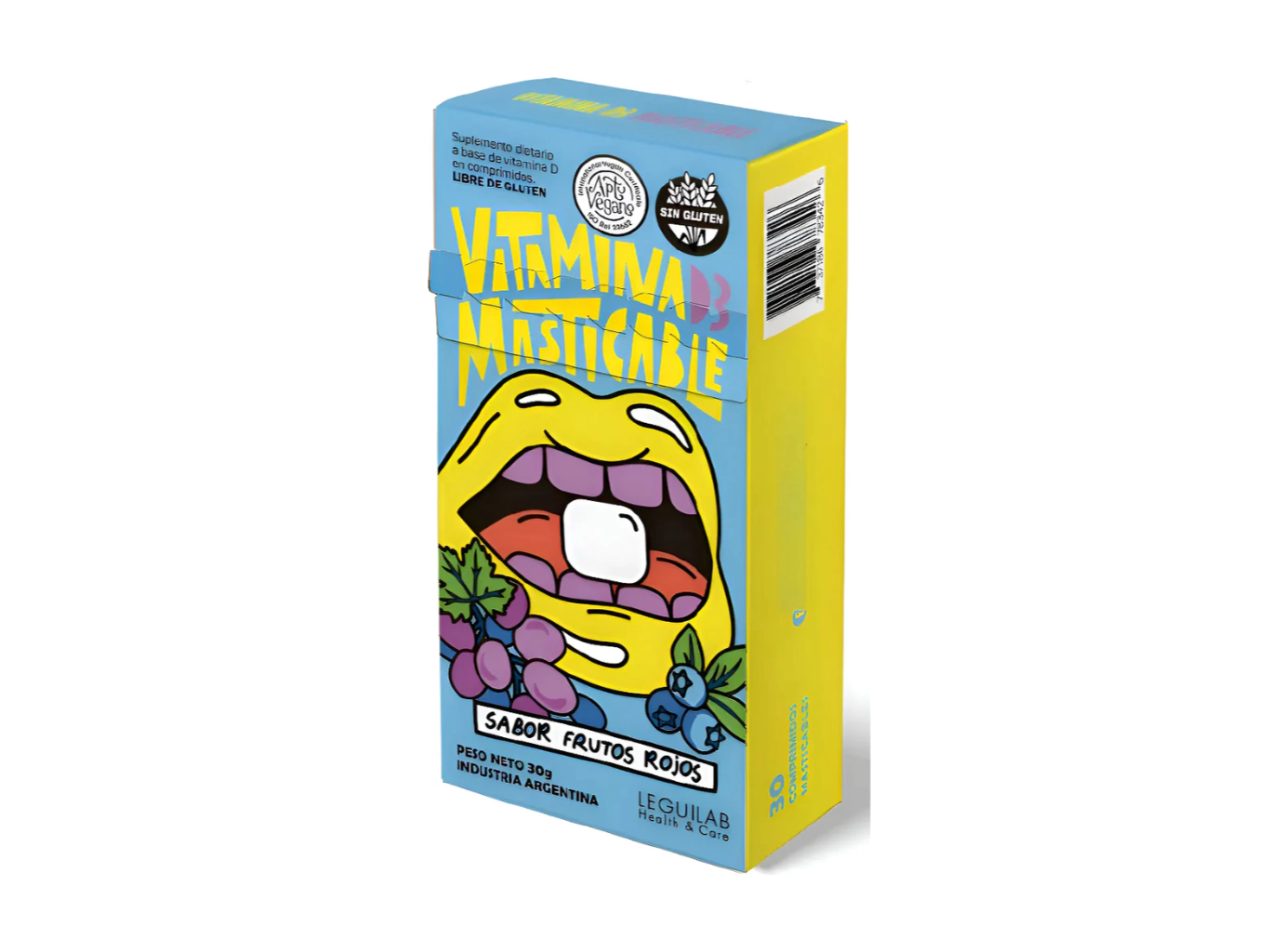 Vitamina D3 Masticable Leguilab Sabor Frutos Rojos Vegana