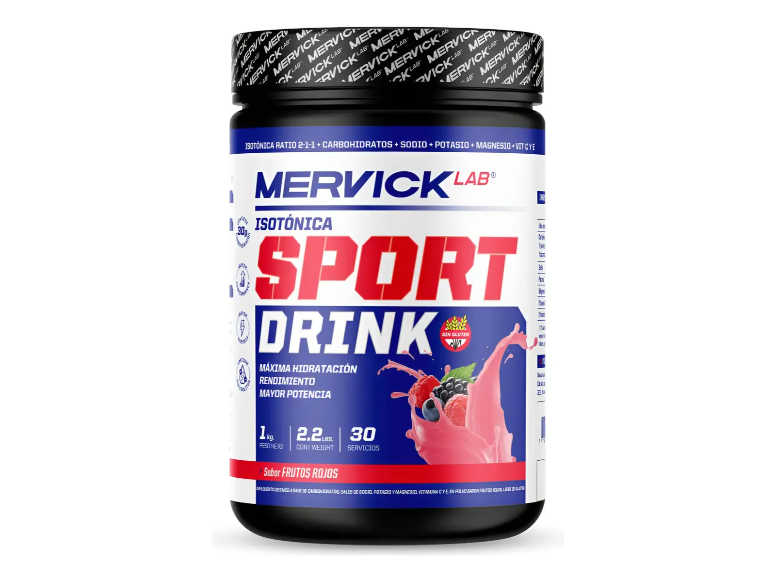 Mervick Sport Drink Suplemento Hidratacion Frutos Rojos 1 Kg