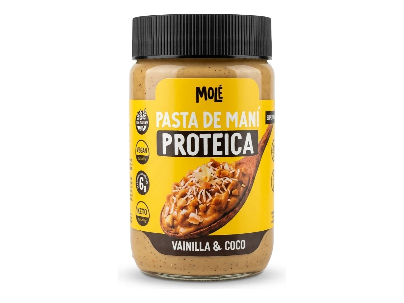 PASTA DE MANÍ PROTEICA MOLE X 345GRS VAINILLA COCO - VEGANA