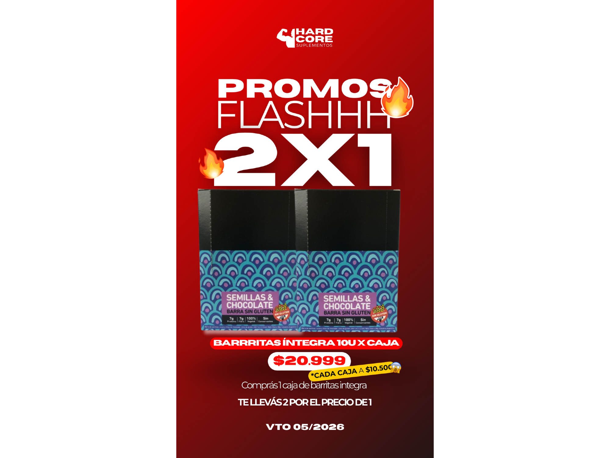 X2 BARRITA INTEGRA 10U POR CAJA (PROMO 2X1)
