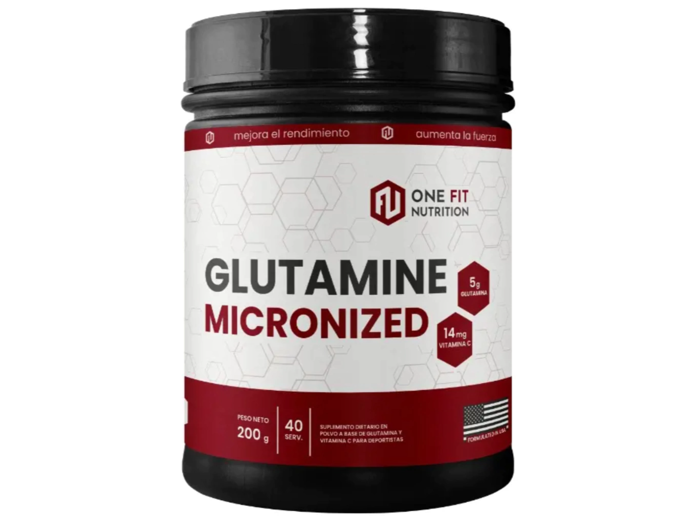 Glutamina Micronizada 200g Sin Sabor One Fit