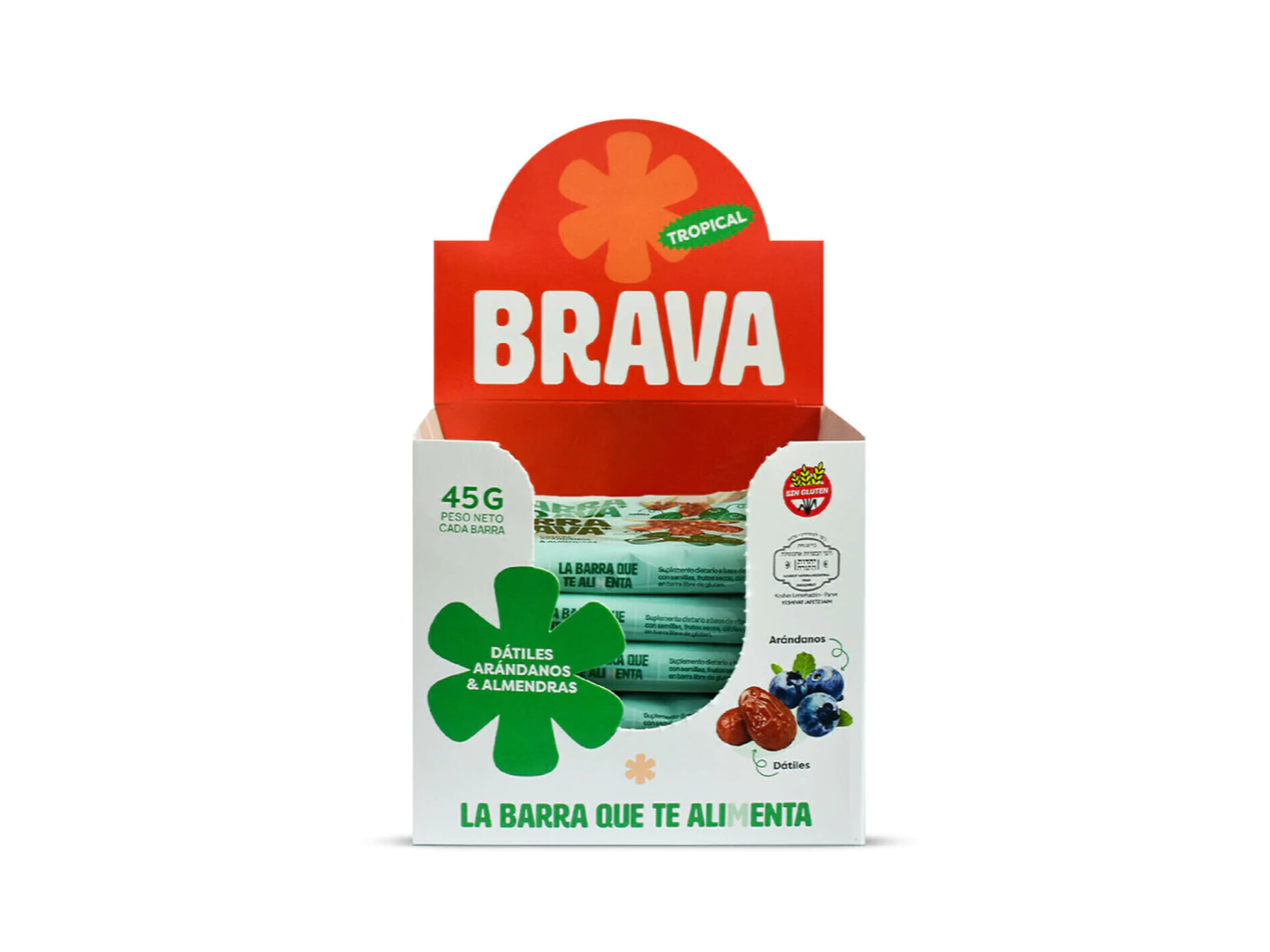CAJA BARRITA BRAVA SABOR TROPICAL X 45 GRS S/TACC CAJA X 12 UNIDADES
