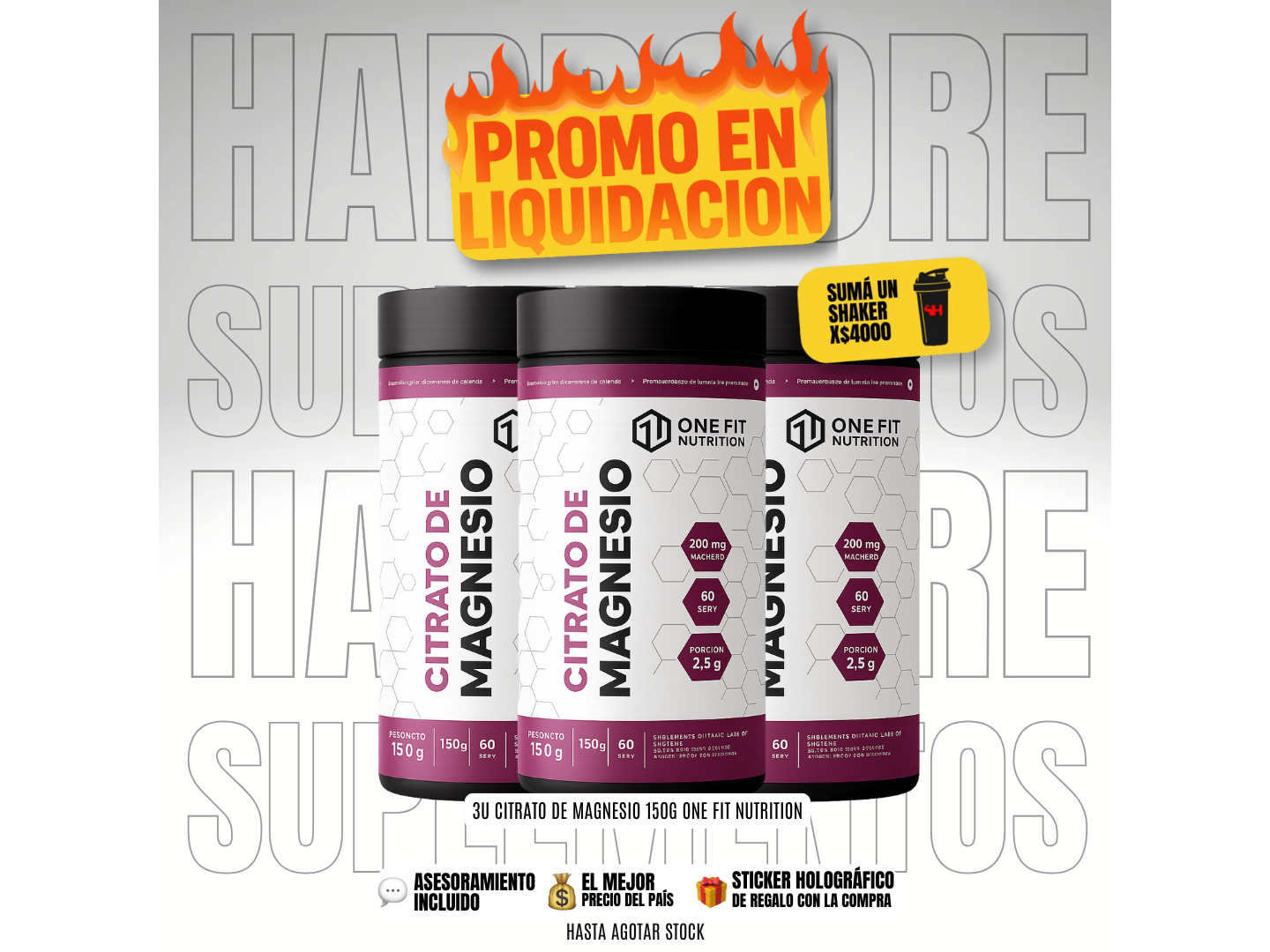 3U CITRATO DE MAGNESIO 150G ONE FIT NUTRITION