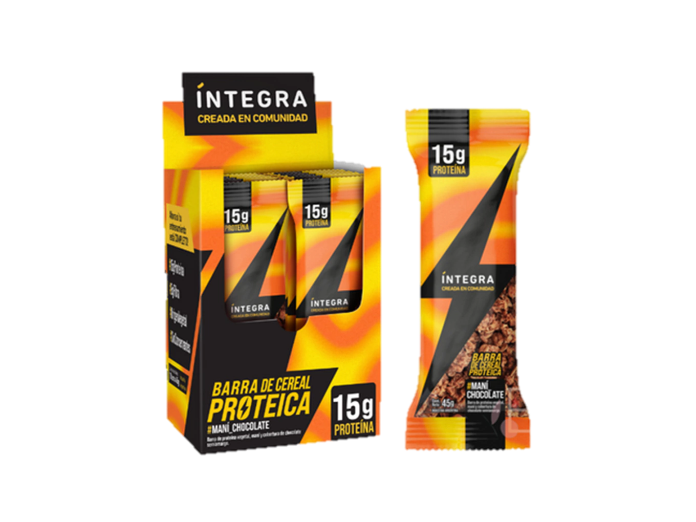 INTEGRA Barra Proteica Maní Chocolate Caja 10 Unidades