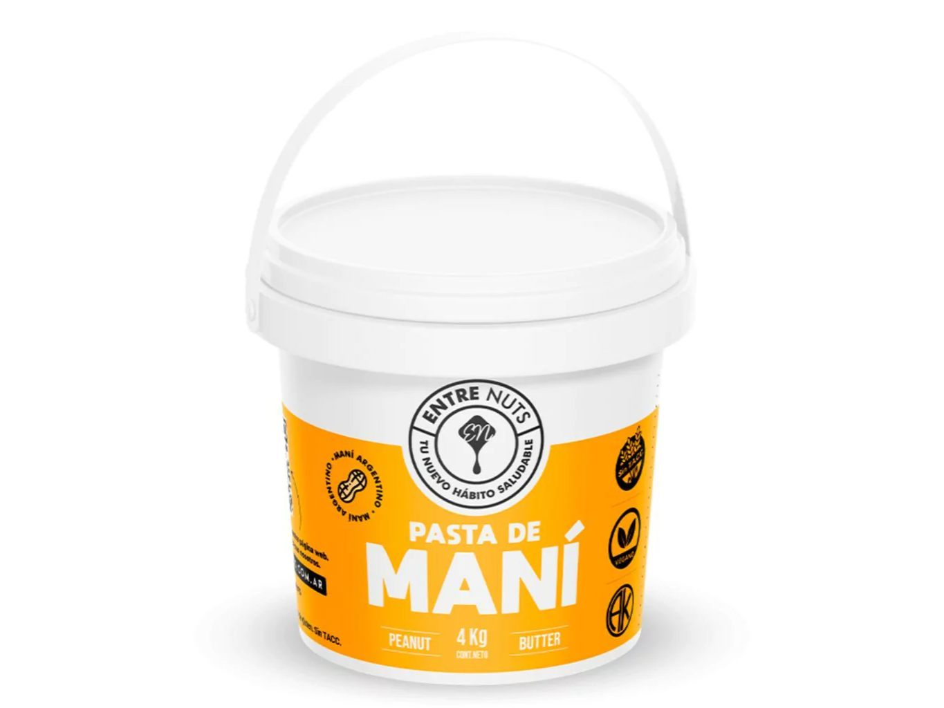 Pasta de Mani Natural Entrenuts Balde x 4Kg