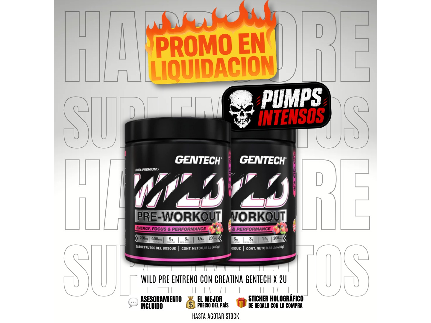 2U WILD PREENTRENO GENTECH CON CREATINA