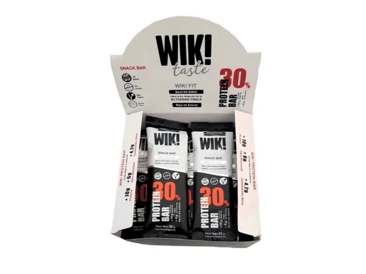 Barritas Wik Taste Fit 30% Proteinas Sin Tacc Vegano x 15 u.