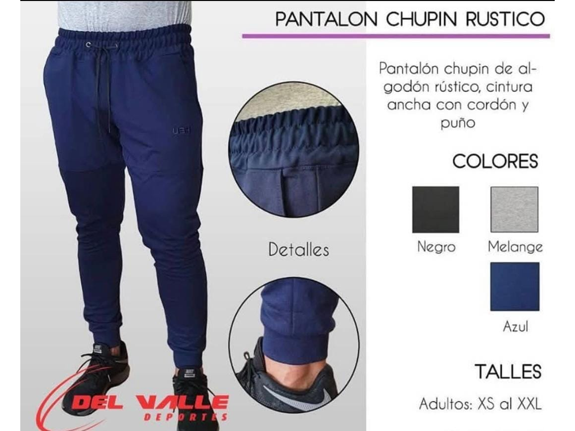 USH PANTALON CHUPIN RUSTICO DE ALGODON CON PUÑOS