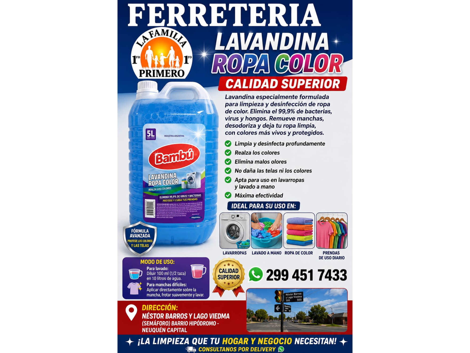 Lavandina ropa de color x 5litro