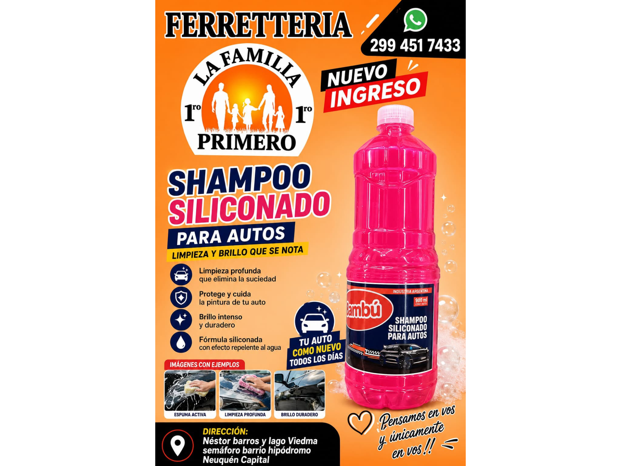 Shampoo siliconado para autos