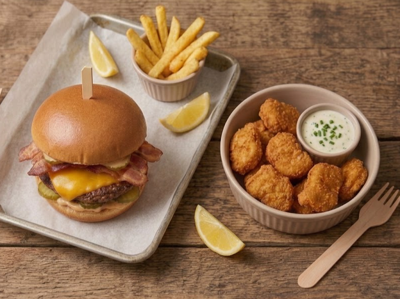 Combo 5: burger simple y nuggets