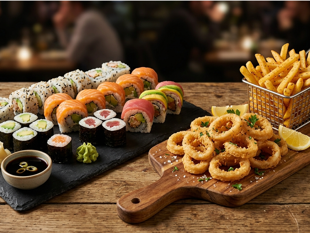 Combo 12: 20 sushi y rabas