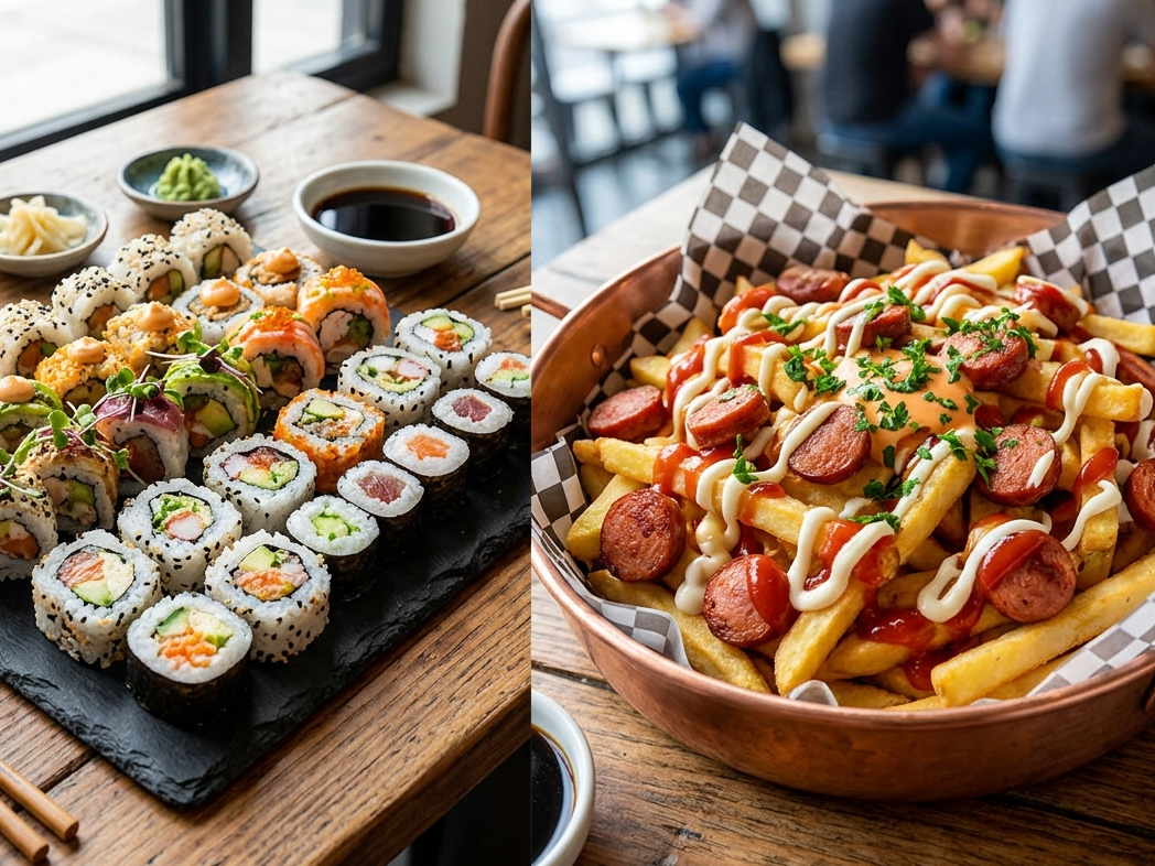 Combo 24: 30 sushi y salchipapas