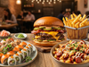 Combo 18: 20 sushi, burger doble y salchipapas