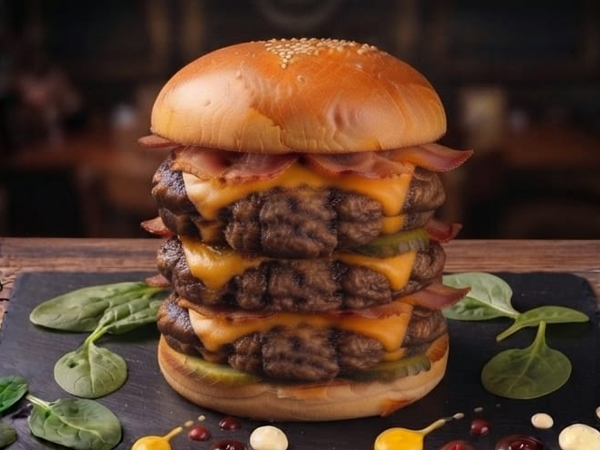 Burger Triple con papas