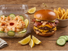 combo 8: burger doble y box de langostinos