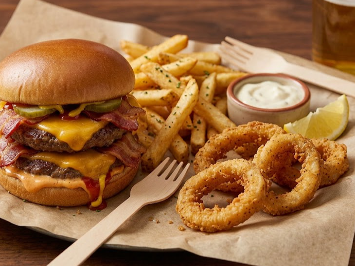 Combo 2: Burger doble y rabas