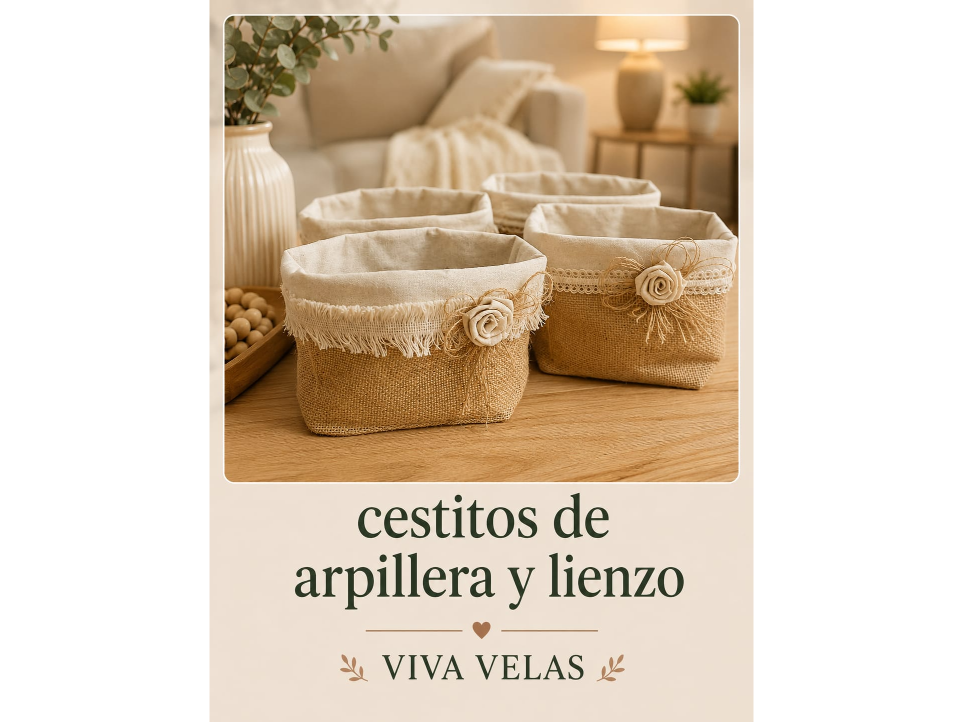 Cesto de Arpillera y Lienzo