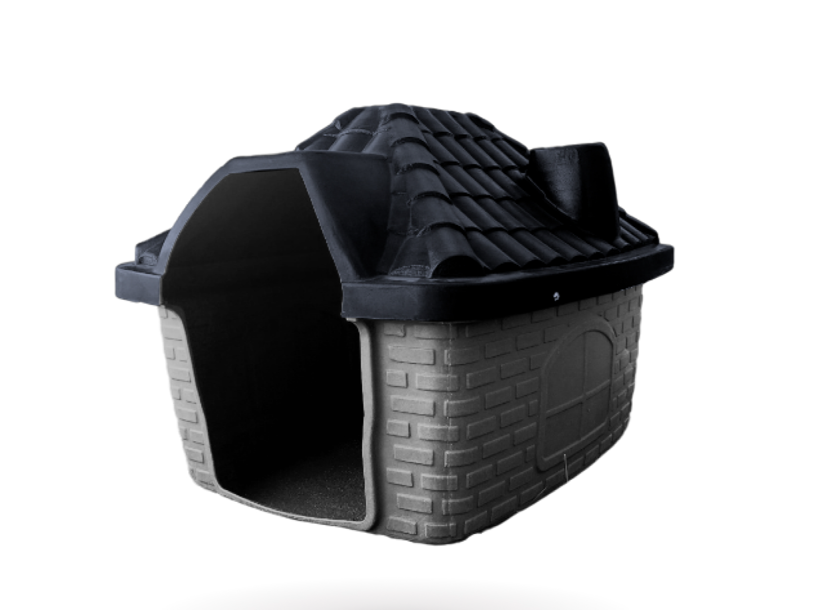 Cucha kennel rotomoldeada tipo casita - amarillo Medida: 100 X 80 X 70.