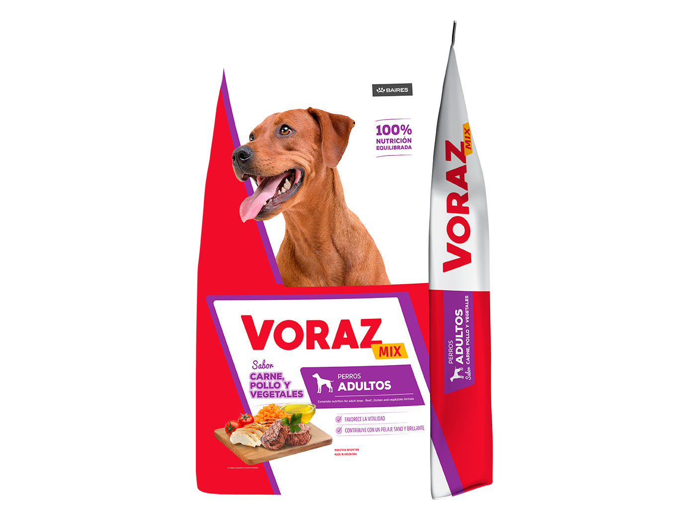 Voraz Perro Mix Carne, Pollo y Vegetales X 20 KG