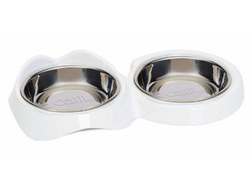 Comedero catit pixi doble bowl blanco