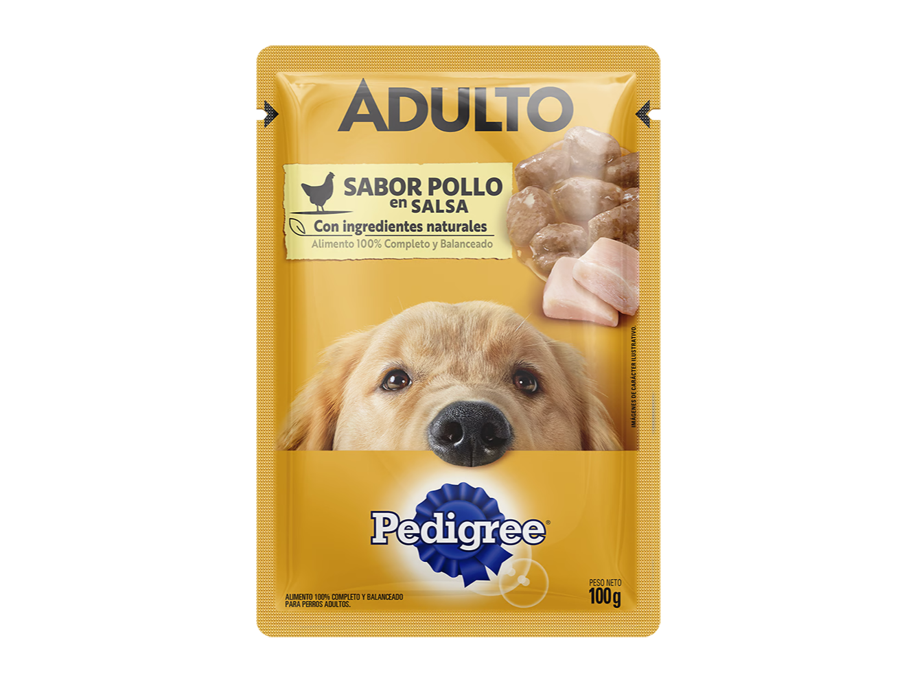 X 3 UND ALIMENTO HUMEDO Adulto En Salsa Sabor Pollo