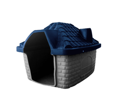 Cucha kennel rotomoldeada tipo casita - azul