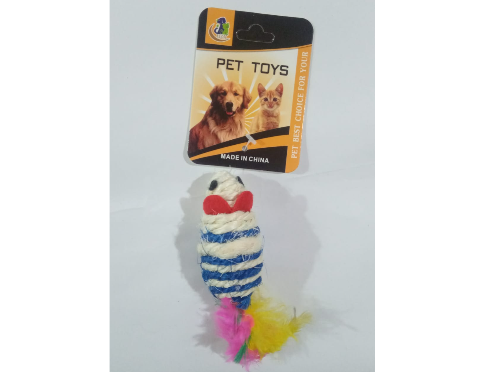 RATON HILO SISAL C/ PLUMAS