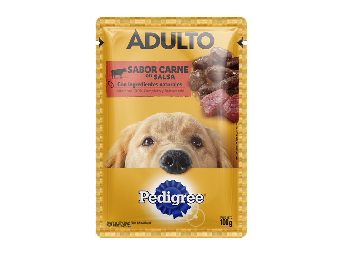 X 3 UND ALIMENTO HUMEDO Adulto En Salsa Sabor Carne