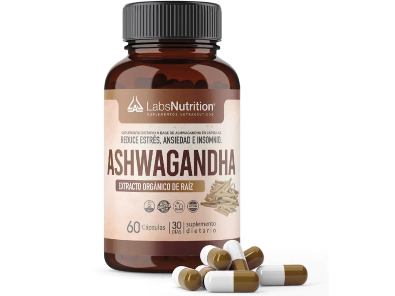 ASHWAGANDHA 100% PURA 60 CAPS LABS NUTRITION
