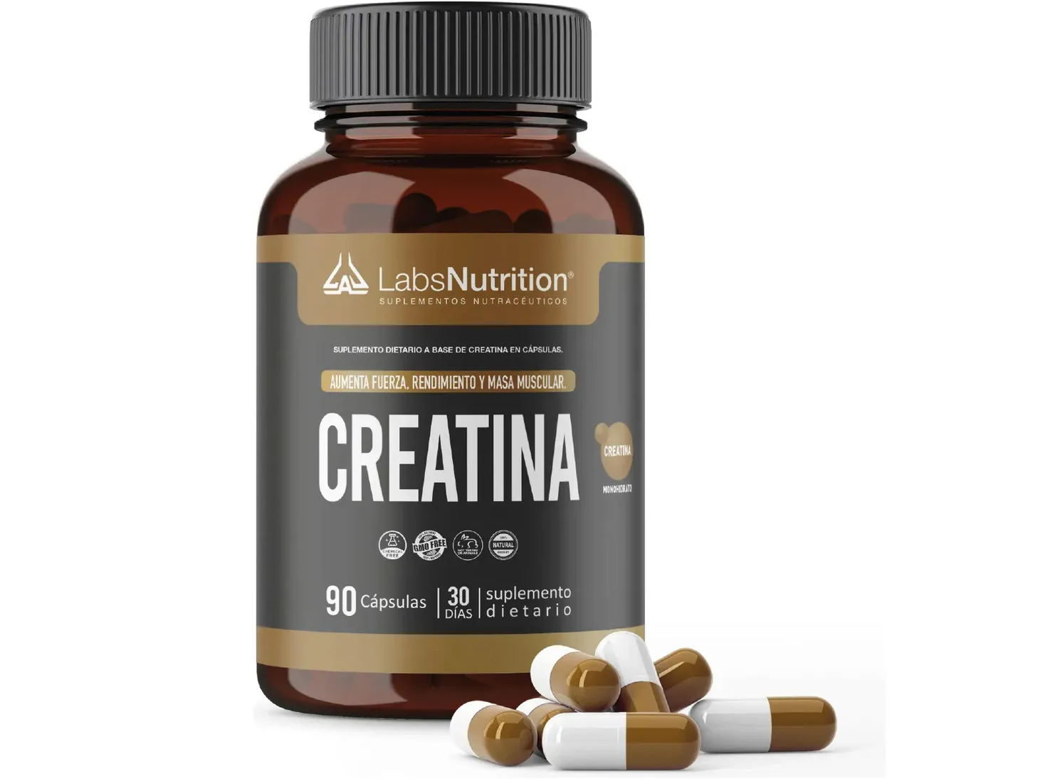 Creatina Monohidrato Labs Nutrition 90 Capsulas Sin Sabor